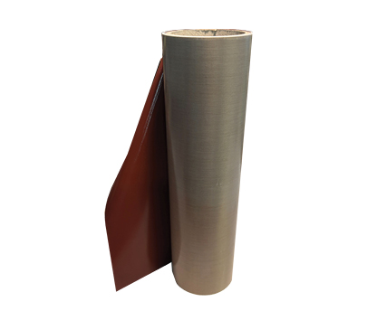 PTFE coated food processing belt for cooking tortillas, pizza crust, eggs, meat and other foods